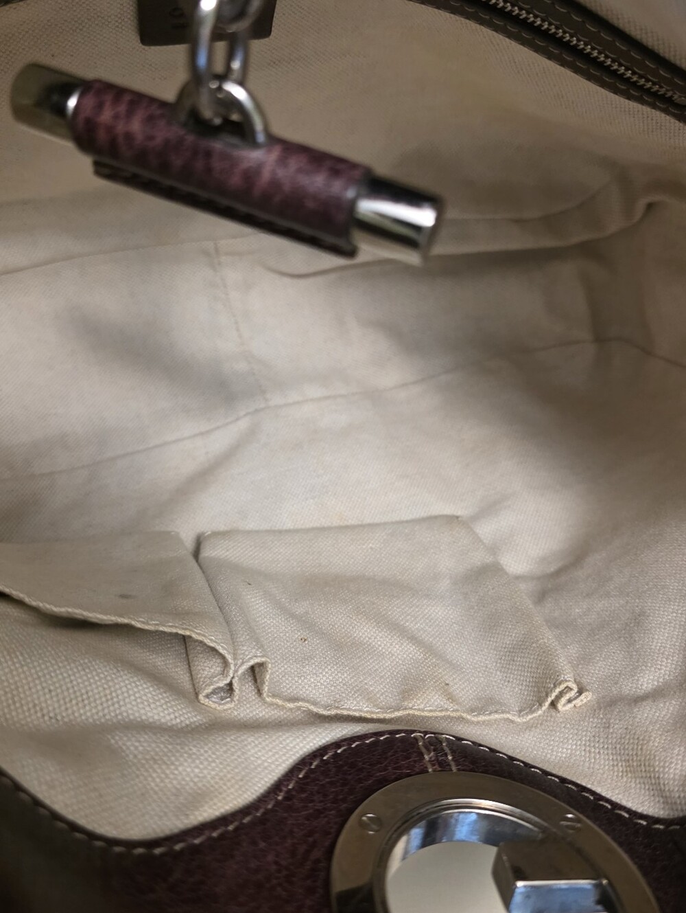 Gucci | Dark Red-Brown/Burgundy Charlotte Pebbled Leather 2-Way Bag - Picture 13 of 16